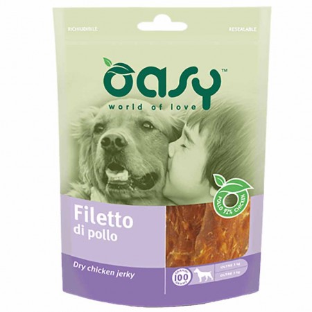Alimento cane Snack Oasy Filetto di pollo 100g