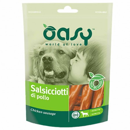 Alimento cane Snack Oasy Salsicciotti di pollo 100g