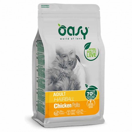 Alimento gatto Oasy lifestage adult Hairball pollo 1,5kg