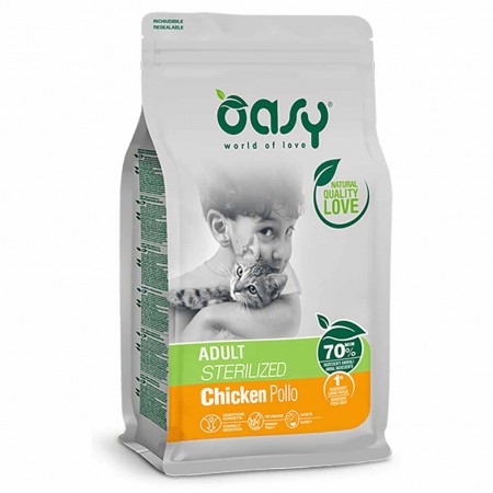 Alimento gatto Oasy lifestage adult sterilized pollo 1,5kg