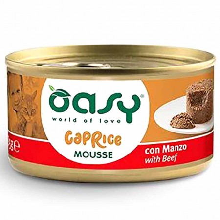 Alimento gatto Oasy Caprice adult Mousse con manzo 85g