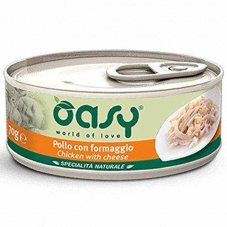 Alimento gatto Oasy Specialit&agrave; naturale adult con pollo e formaggio 150g