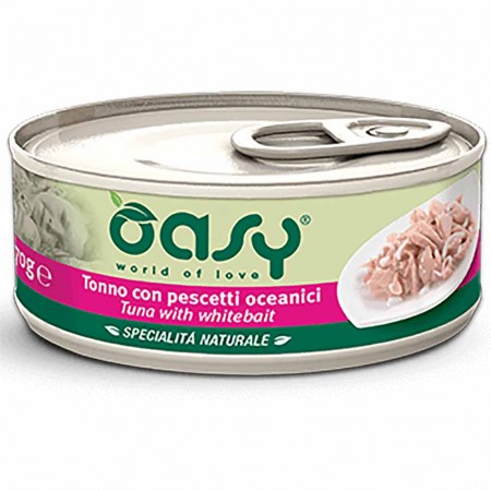 Alimento gatto Oasy Specialit&agrave; naturale adult tonno con Pescetti oceanici 150g
