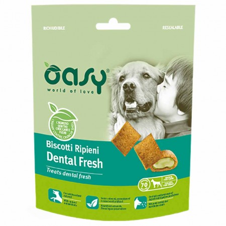 Alimento cane Snack Oasy Biscotti ripieni Dental fresh 70g