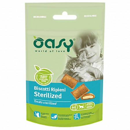 Alimento gatto Snack Oasy biscotti ripieni Sterilized 60g