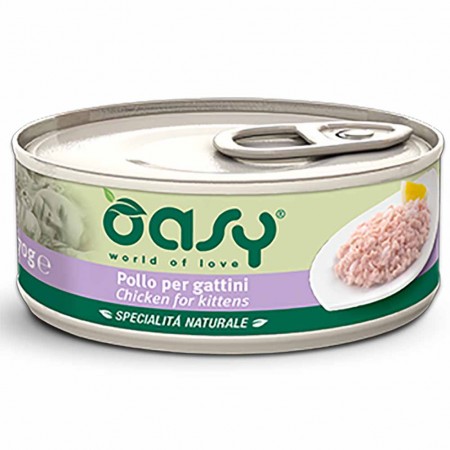 Alimento gatto Oasy Specialit&agrave; naturale gattini con pollo 70g