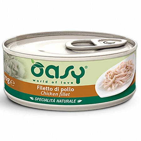 Alimento gatto Oasy Specialit&agrave; naturale adult con filetti di pollo 70g