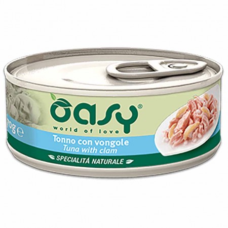 Alimento gatto Oasy Specialit&agrave; naturale adult tonno con vongole 70g