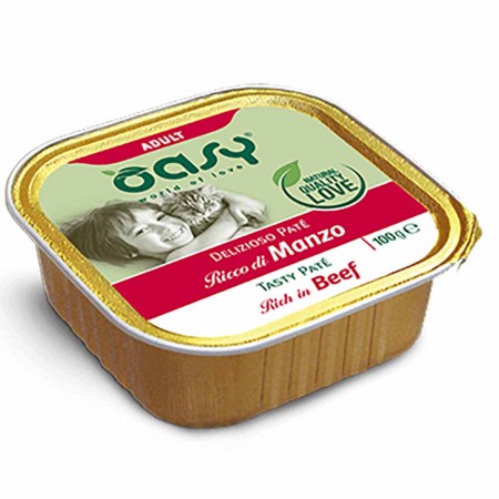 Alimento gatto Oasy Delizioso Pat&egrave; Adult con manzo 100g