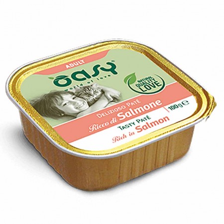 Alimento gatto Oasy Delizioso Pat&egrave; Adult con salmone 100g