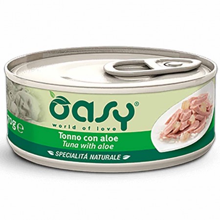 Alimento gatto Oasy Specialit&agrave; naturale adult con tonno e Aloe 70g