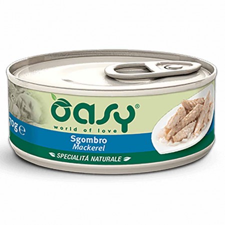 Alimento gatto Oasy Specialit&agrave; naturale adult con sgombro 70g