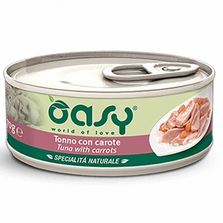 Alimento gatto Oasy Specialit&agrave; naturale adult tonno con carote 150g