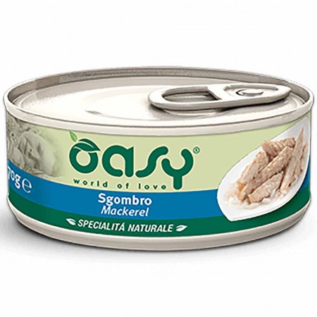 Alimento gatto Oasy Specialit&agrave; naturale adult con sgombro 150g