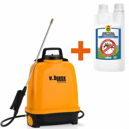 Pompa a batteria 12l + Insetticida Cypesect 0,3 l Mosche e Zanzare