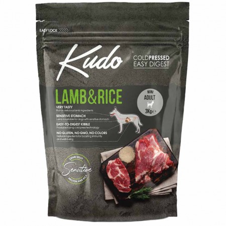 Alimento cane Kudo Low Grain Agnello e riso adult mini 3kg