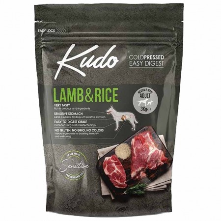 Alimento cane Kudo Low Grain Agnello e riso adult medium e maxi 3kg