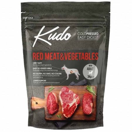 Alimento cane Kudo Low Grain Carne rossa adult mini 3kg