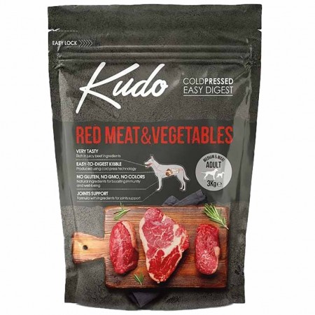 Alimento cane Kudo Low Grain Carne rossa adult medium e maxi 3kg