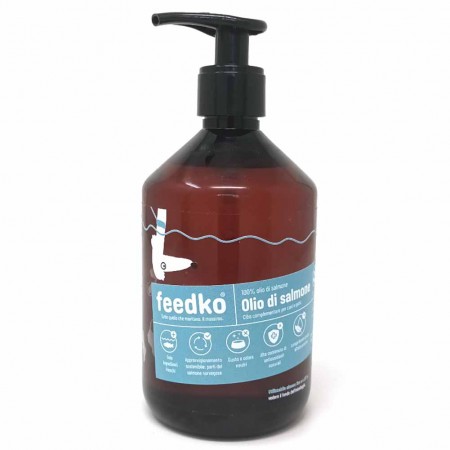 Olio di salmone per cani Feedko 500ml