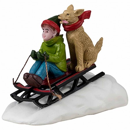 Doggone Downhill Sledding Caddington Village Lemax 42351