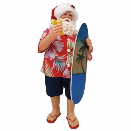 Babbo Natale da collezione Surfista 28 cm