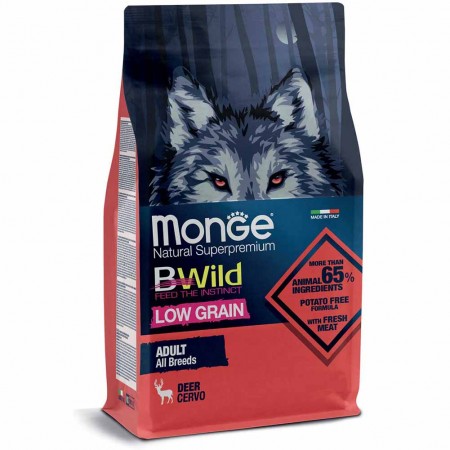 Alimento cane Monge BWild Adult All Breeds Low Grain Cervo 12kg