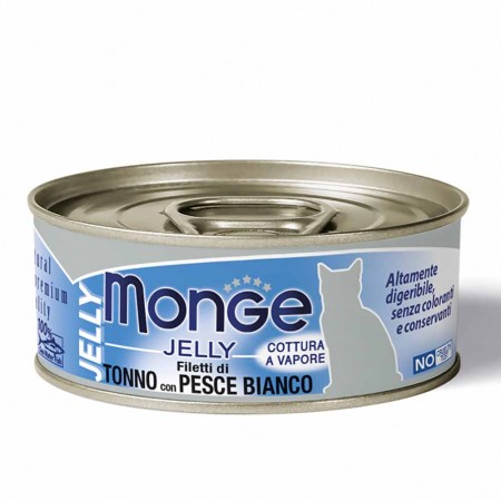 Alimento gatto Monge Jelly tonno con pesce bianco 80g