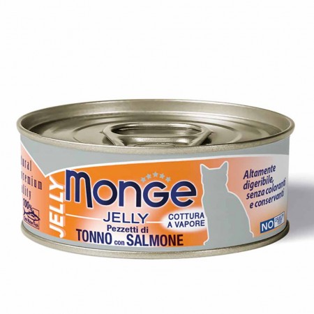 Alimento gatto Monge Jelly tonno con salmone 80g