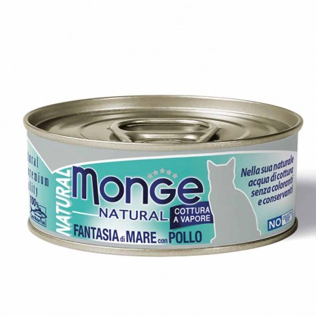 Alimento gatto Monge Natural fantasia di mare con pollo 80g