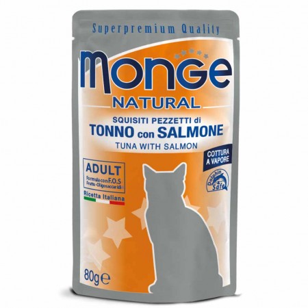 Alimento gatto Monge Natural tonno con salmone 80g