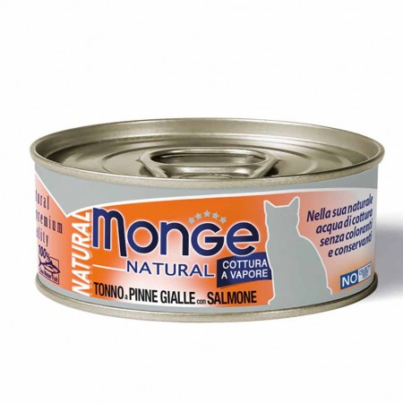 Alimento gatto Monge Natural tonno con salmone 80g