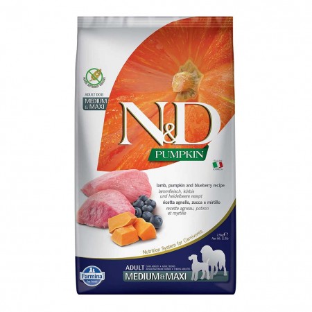 Alimento secco per cani Farmina Natural e Delicius Pumpkin Adult medium maxi Agnello zucca e Mirtillo 2,5kg