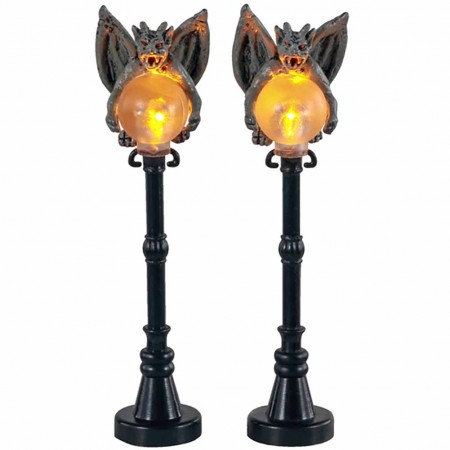 Gargoyle lamp post set of 2 Spooky Town Lemax 14829