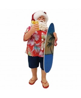 Babbo Natale da collezione surfista 28cm