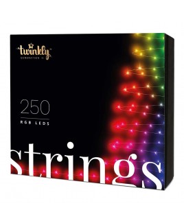 Catena luminosa Twinkly Strings 250 led RGB filo nero controller Bluetooth e Wi-Fi