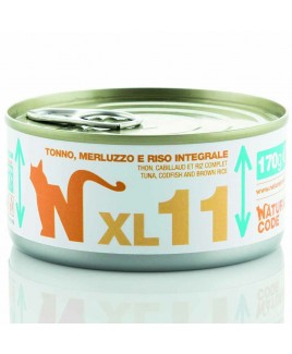 Alimento gatto umido Natural Code XL 11 Tonno merluzzo e riso integrale 170g