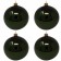 Confezione di 4 palline di Natale in vetro 10cm Verde bosco lucido